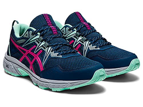 ASICS Women's Gel-Venture 8 D Running Shoes, 7.5, MAKO Blue/Pink GLO