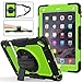 iPad 6th/5th Generation Case, SEYMAC Stock [Full-body] Drop Protect &Shockproof Hybrid Armor Protection with 360 Rotating Stand [Pencil Holder] Hand Strap for iPad 5th/6th/ Air 2/ Pro 9.7(Green+Black)