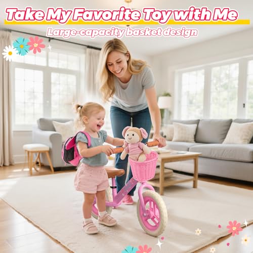 Image of Toddler Balance Bike for 2-5 Year Old,Kids Balance Bike with Fender,Kids Bicycle for 2 3 4 5 Years Old Boy Girl Birthday Christmas Toy Gift,Adjustable Seat /Handlebar,Flat-Free LED Tires,10Min Assembly