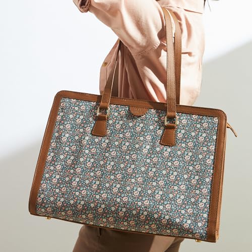 TEAL-BY-CHUMBAK-Womens-Office-Tote-Bag-Stylish-Tote-for-135-inch-Laptop-Professional-Printed-Canvas-Tote-Bag