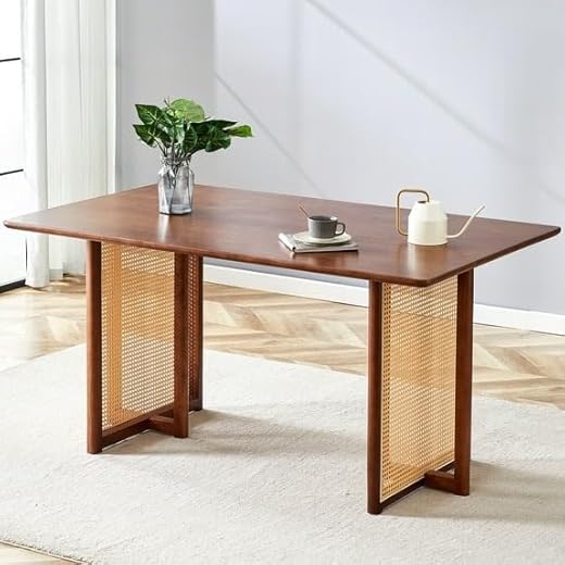 Modern Wooden Dining Table - Walnut Brown