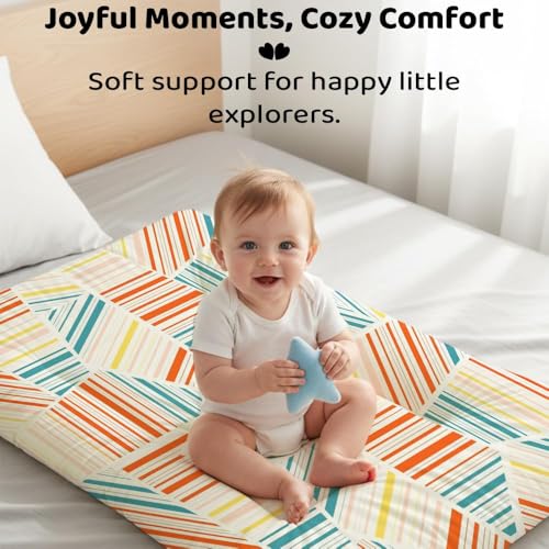 Image of StarAndDaisy Newborn Baby Bedding Nest Cushioned Mattress Sheet with 2 Side Bolster Pillows & 1 Head Pillow Breathable & Soft Boys & Girl Design.
