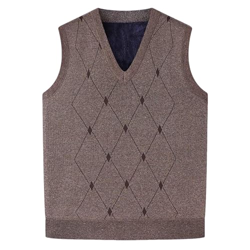 Cambkatl Men's Argyle Sweater Vest Vintage Pullover V Neck Casual Sleeveless Knitted 2025 Fall Jumper Tops