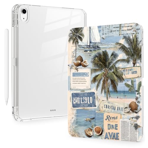 Coque iPad Pro 11 design Sea Beach Newspaper, étui idéal pour travailler en terrasse ou voyager