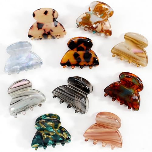 Bgffuy 10 Pack Mini Hair Claw Clips, Tortoise Shell, 1.18"