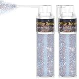 Hair and Body Glitter Spray, 1PC Glint-Rainbow Hair Glitter Extra Fine Face Shimmer Powder for Clothes, Festival Loose Sparkle Powder for Rave Clothes Nail Art Easter Halloween Crafts (Glint-Rainbow)