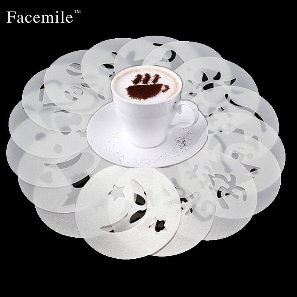 Szablony Do Kawy Szablon Do Ciasta Szablon Do Kawy16 Sztuk Coffee Cake Mold Fancy Coffee Cake Dekoracji Plastikowy Model Kawa Dekoracja Narzędzie Cappuccino Latte Formy