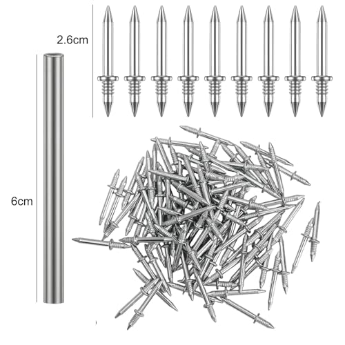 Clavos de cabeza doble 400 piezas Clavos sin costura con manguito para rodapié de madera maciza miniatura 2