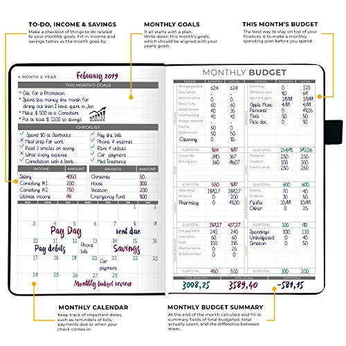 Clever Fox Budget Planner - Undated - Expense Tracker Notebook. Monthly Budgeting Journal, Finance Planner & Accounts Book To Take Control Of Your Money. Start Anytime. A5 Size Black Hardcover #TOP1
