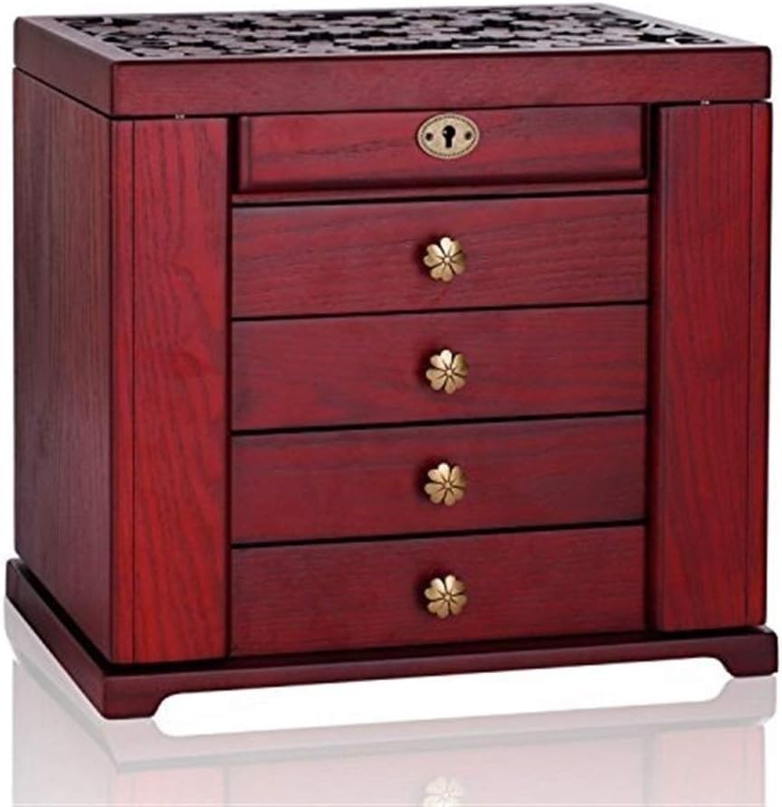 Jewelry Storage Box Gift for Women Wooden Jewellery Boxes Large Capacity Jewellery Case Cabinet Armoire Ring Necklace Gift