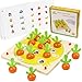 O-Kinee Juguetes Montessori, Juguetes Educativos, Memoria de Zanahoria, Rompecabezas Juegos de Madera, Zanahorias Clasificación, Juguetes Madera Granja Infantiles, Regalo de cumpleaños, Navidad