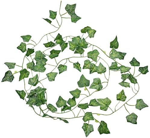 XIAOL 6.5ft Artificial Fake Ivy Vine Leaves, 1Pcs Hanging Plant Greenery Garlands,Fake Creeper Leaves for Wedding Wall Party Room Astethic Stuff Decor