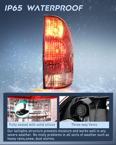 Image of Nilight Taillight Assembly Compatible with Toyota Tacoma 2005 2006 2007 2008 2009 2010 2011 2012 2013 2014 2015 Rear Tail Light Lamp Replacement OE Style Passenger Side