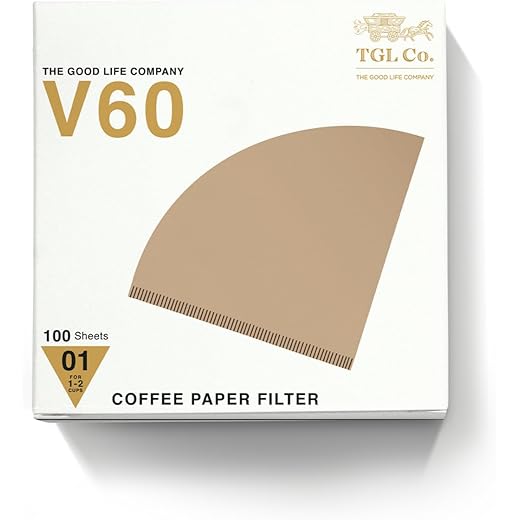 TGL Co V60 Brown Coffee Filter Papers Size 01 100 Count Ble