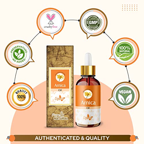 Image of Crysalis Arnica (Arnica Montana) Oil|Pure & Natural Undiluted Essential Oil Organic Standard For Skin & Hair Care|Therapeutic Grade Oil For External Use, Adds Shine To Hair - 50Ml With Dropper