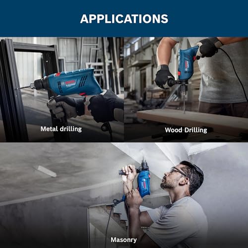 BOSCH GSB 600 Corded Electric Impact Drill | 600 W Motor | Speed upto 3000 RPM | Rated Torque of 1.4 Nm | Impact rate upto 48000 BPM | Double Insulation | 1 Year Warranty (Image - 6)