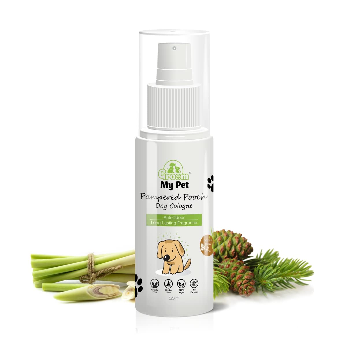 Groom My Pet Pampered Pooch Dog Cologne-120ml | Lemongrass & Pine | Anti-Odour & Lang Lasting Fragrance | Alchohol Free & Natural Pet Perfume (B0BVZSPJWL) Amazon Price History, Amazon Price Tracker