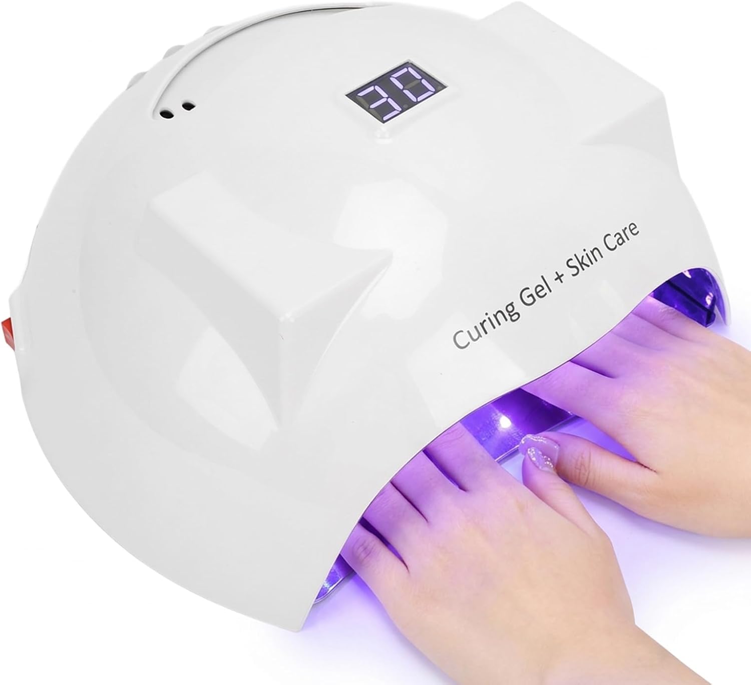 Yoidesu 66W LED Nail Lamp, Light for Gel Nails, 3 Timers Nail Lamp Professional Nail Light with Dual LED Light Source 51pcs Light Beads (US Plug 110‑230V)