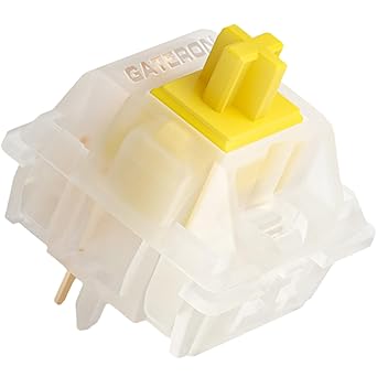 CN GAMING Gateron Milky Yellow G Pro Pre-lubed Switches, 5 Pin Linear Switch MX Mechanical Keyboard Switches (70 Pcs, Yellow)