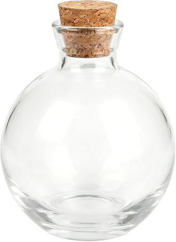1 Pack 250ml/8.5oz Clear Glass Round Ball Bud Vase, Mini Bubble Flower Vase, Small Transparent Floral Holder for Home Decor, Weddings, Table Centerpieces & Events