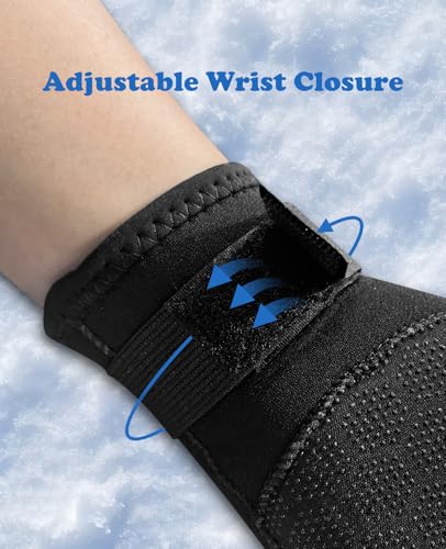 XUKER Neoprene Water Gloves, Winter Fleece-Lined 3mm Five Finger Warm Wetsuit Winter Gloves for Scuba Diving Snorkeling Surfing