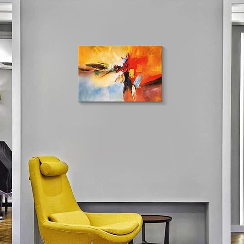 Miniatura 314 de Lienzo artístico para pared, pinturas de arte abstracto, fantasía azul, grafiti colorido sobre fondo blanco; decoración artística moderna para sala