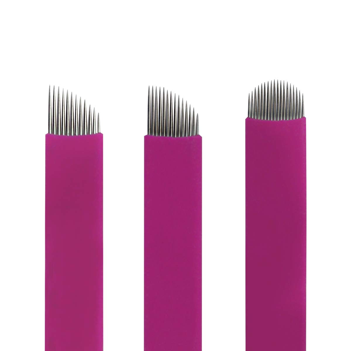 50 piezas Rosa Agujas de Microblading Nano 0.18mm Maquillaje permanente 18U 12 Slope 14 Slope (18U)
