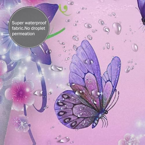 Rideau de douche rose en polyester imperméable 12 œillets 183x183cm - 7
