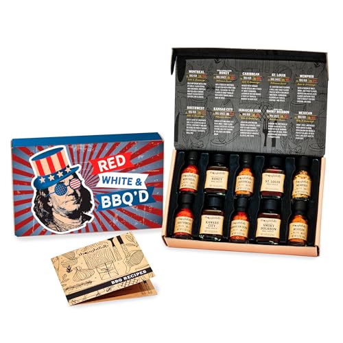 Thoughtfully, 4th of July BBQ Rubs and Sauce Gift Box,