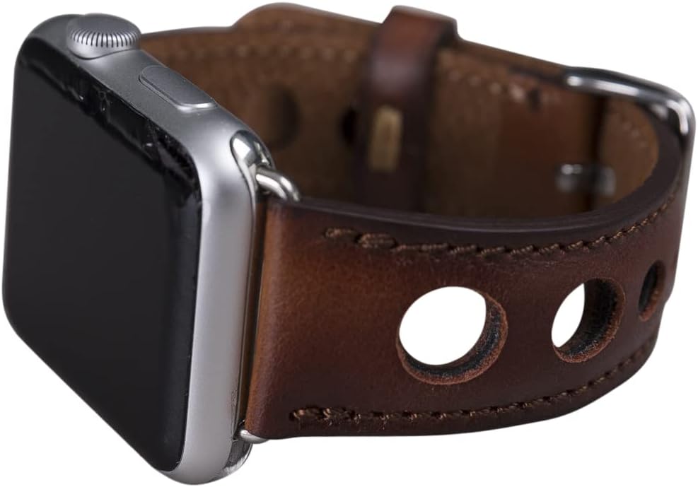 Full Grain Leather Burnished Tan Holo Band for Apple Watch