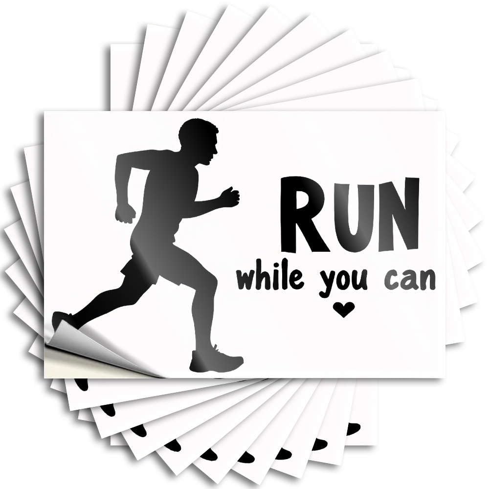 Sticker - Feminist Bumper Run While You Can. for Fishing Man Cave Accessories(12X18CM)