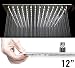 12 Inch Rainfall Shower Head - 12” Square, Stainless Steel Chrome, The Extra Large Showerhead Pumps High Pressure Rain Fall For A Powerful Rainforest Waterfall Feeling