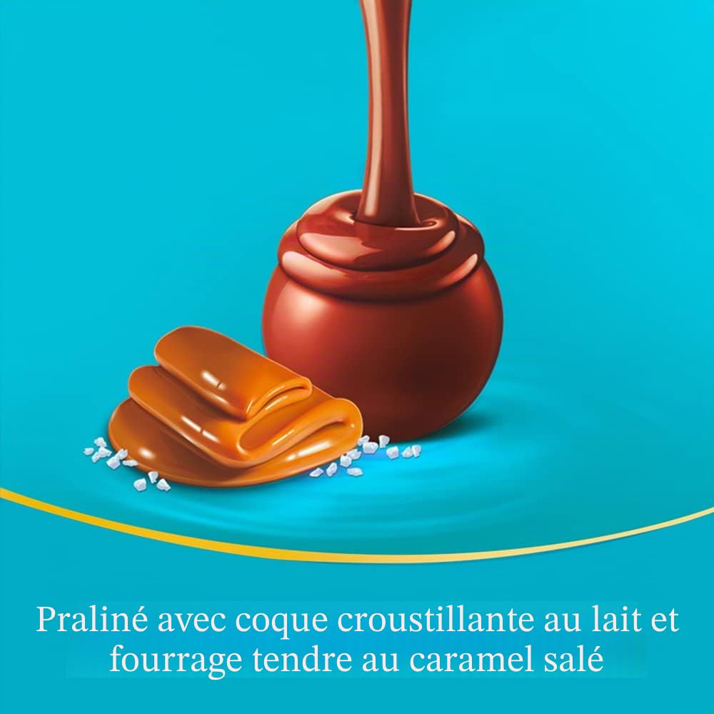 Lindt Lindor Caramello Salato Pralines au chocolat au lait et cristaux de sel avec caramel doux salé 200 g