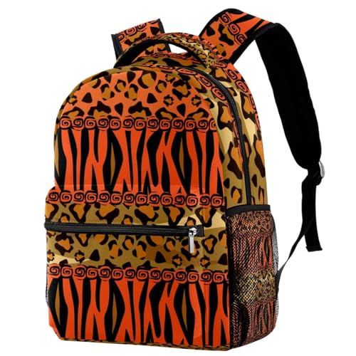 Sac à dos d'école pour adolescentes et garçons multicolore motif guépard 40cm