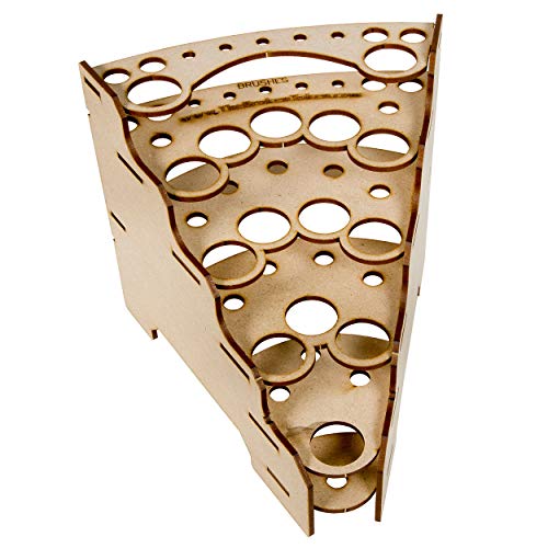 Image of The Broken Token Modular Paint Rack w / 26mm Holes - 45 Wedge - Multiple Organizer for Paint Bottles, Pots, and Brushes in Tiered Layout - Customize Your Pieces with Easy Organization & Access