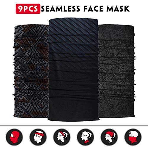Image of Venswell Neck Gaiter Face Mask Men Women,Seamless Bandana Rave Face Cover Scarf Mask,Balaclava,Headband, Head Wrap,Headwear