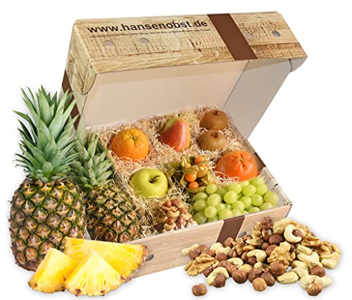 Hansen Obst - Geschenkbox - fruchtige Obst-Box - “Balance-Snack” - Präsentkorb - Obst-Geschenkset - gefüllte Obstkiste - Obstbox mit frischem Obst