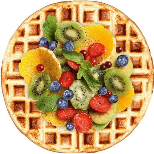 BATTILO HOME Novelty Waffle Blanket Funny Soft Flannel Fruit Cookie Blankets for Adults Pets Friends Couch Bed Sofa Travel, Diameter 59 inch