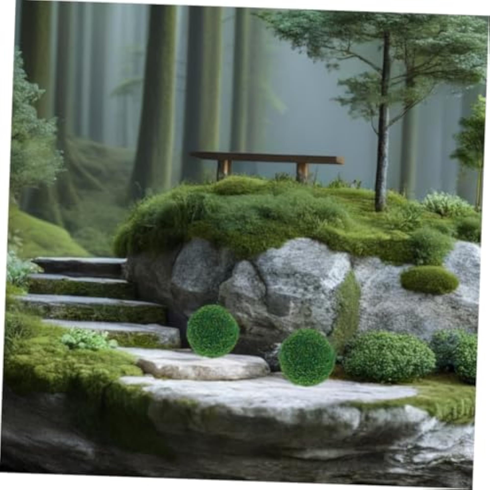 5pcs Faux Greenery Balls Decorative for DIY Landscape Architecture Model
