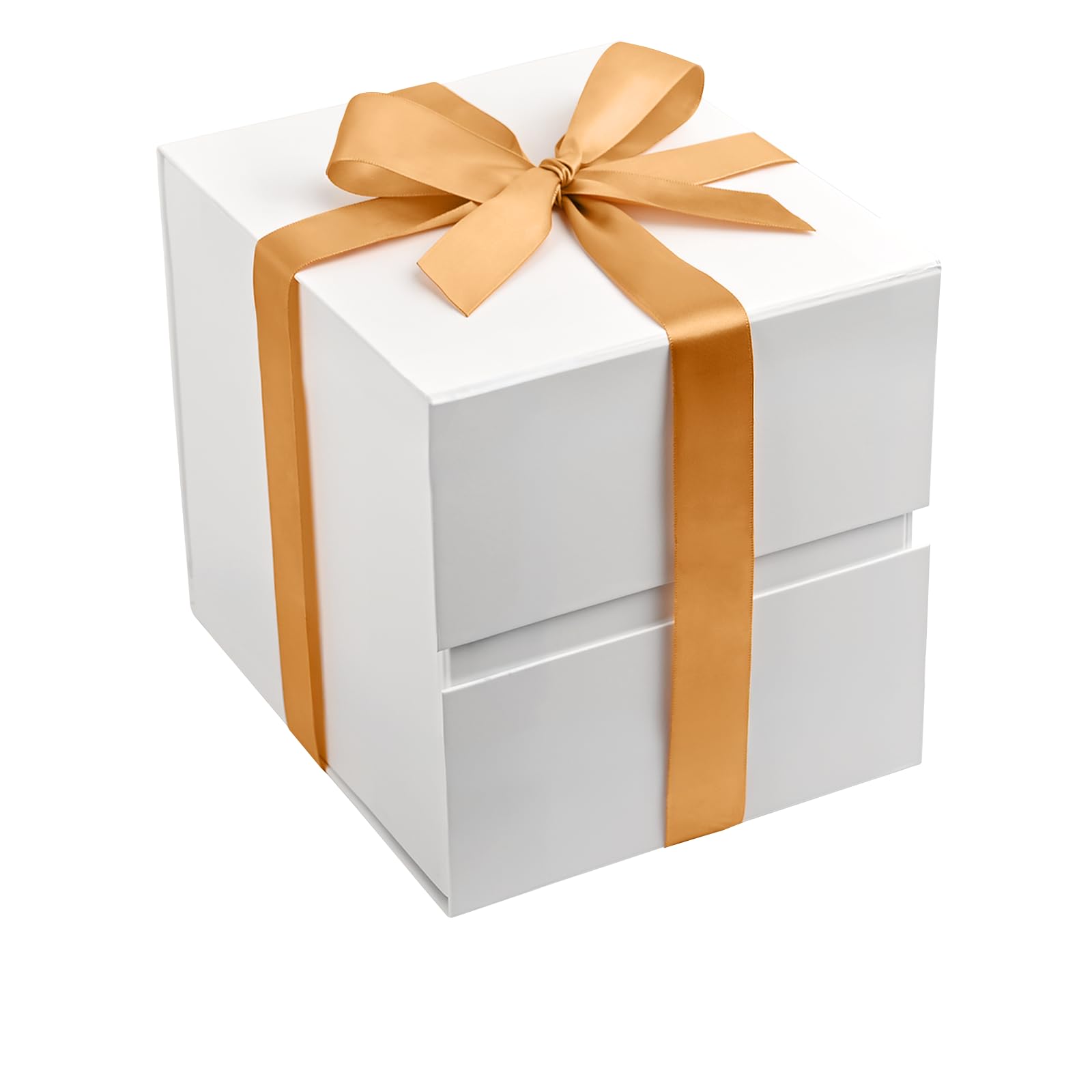 LIFELUM White Gift Box for Wedding with Magnetic Lid, 7"x7"x7"