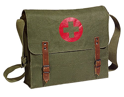 Olive Drab Vintage Look Army Red Cross Medic Shoulder Messenger Bag
