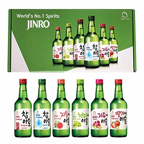 HITEJINRO Soju Selection - Pflaume Traube 6er Set mit verschiedenen Soju-Sorten