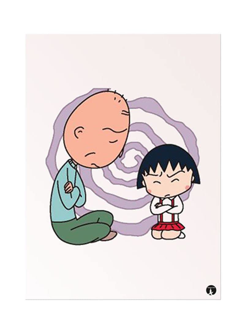 Anime Chibi Maruko Chan Metal Plate Poster Multicolour 15x20centimeter
