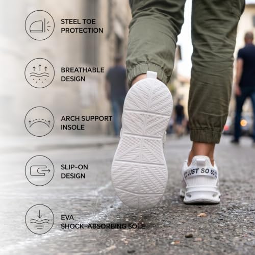 Image of Furuian Steel Toe Shoes for Men Women Slip On Comfortable Safety Shoes