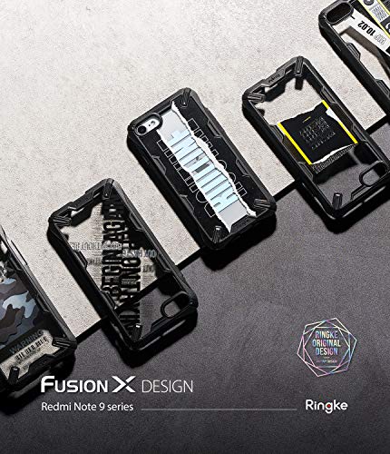 Image of Ringke Fusion-X Design Case for Xiaomi Redmi Note 9 Pro Case Back Cover, [Military Drop Tested] Hard PC TPU Bumper Impact Resistant Protection for Redmi Note 9 Pro Back Cover Case - Ticket Band