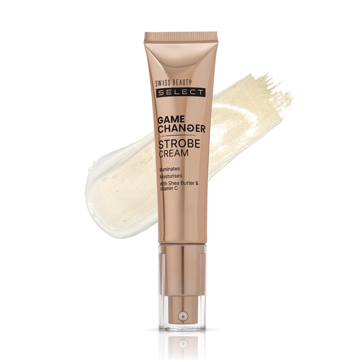 Swiss Beauty Select Game Changer Strobe Cream Enriched With Shea Butter & Vitamin C | Shade- Gold Sheen, 35gm