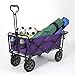 Mac Sports Collapsible Folding Outdoor Utility Wagon (Wagon with Side Table, Purple)