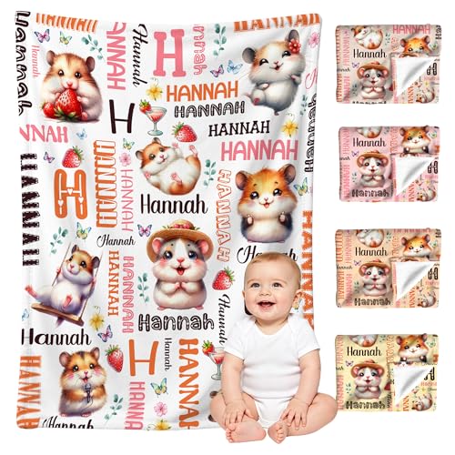 Image of Custom Hamster Blanket for Boys Girls,Ultra Soft Personalized Gifts Baby Blanket,Customized Throw for Toddlers Newborn Stroller Crib,30 inchx40 inch