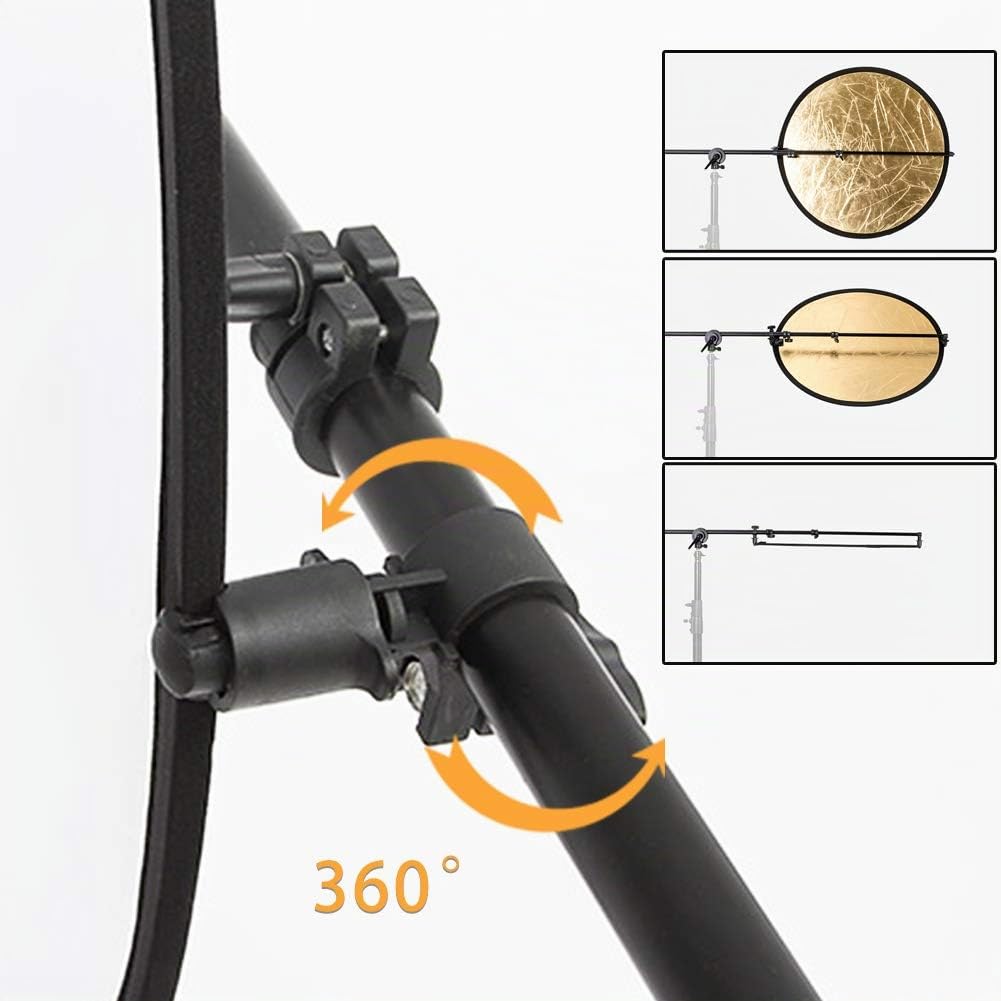 Panneau réflecteur PYXEL STUDIO Porte-Bras avec Roue poignée pivotante Pince à Une tête inclus Girafe trépied pour réflecteur 65-174cm Aluminium