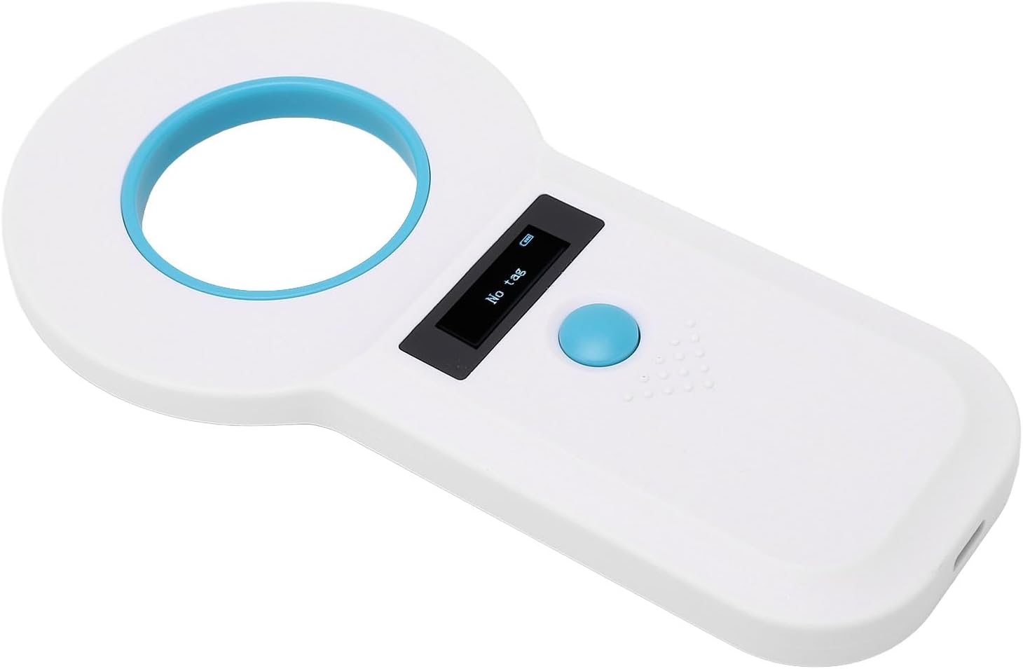 W90B Pet ID Microchip Scanner 134.2KHz 125KHz Rechargeable Animal Card Reader with 128pcs Storage and 0.91in OLED Screen for Dogs Cats Pets